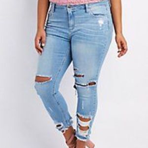 NWT Ms. Cello Plus Size Destroyed Boyfriend Jeans